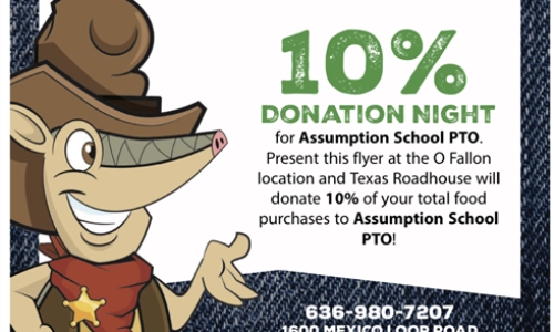 Support Assumption PTO: Dine at Texas RoadHouse March 14