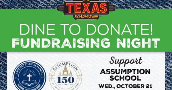 Texas Dine to Donate for Assumption, Oct. 21